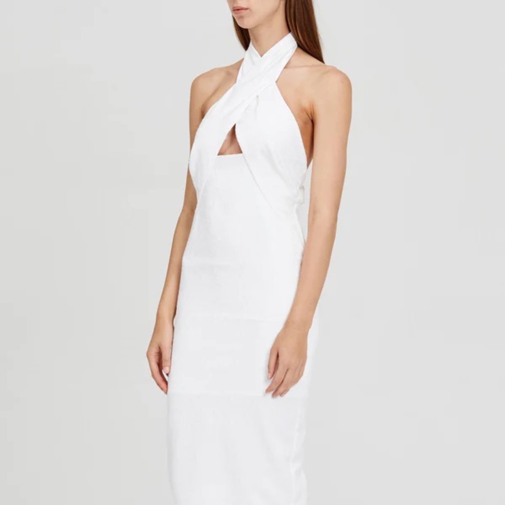Significant Other Sphere midi halterneck dress in ivory, US 4, NWT